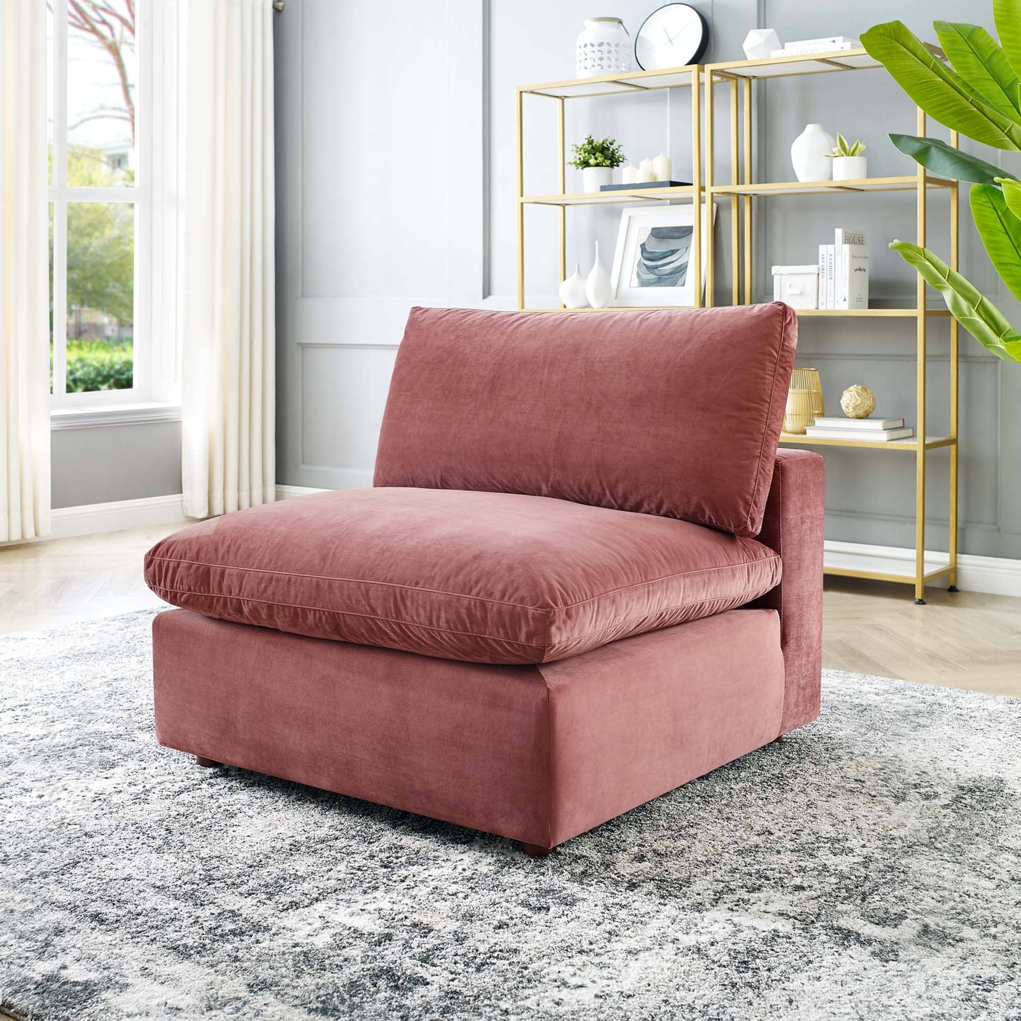 Overstuffed velvet new arrivals chair