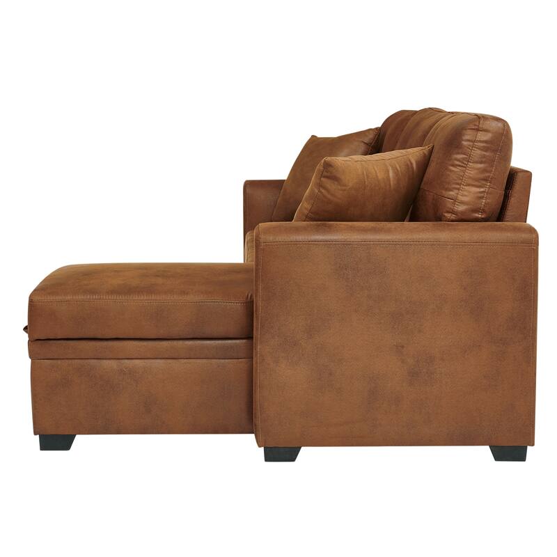 Sleeper Sofa,Sectional with Pull-Out Bed, Reversible Chaise, Storage Sectional, Convertible Sofa Bed, L-Shaped Sofa