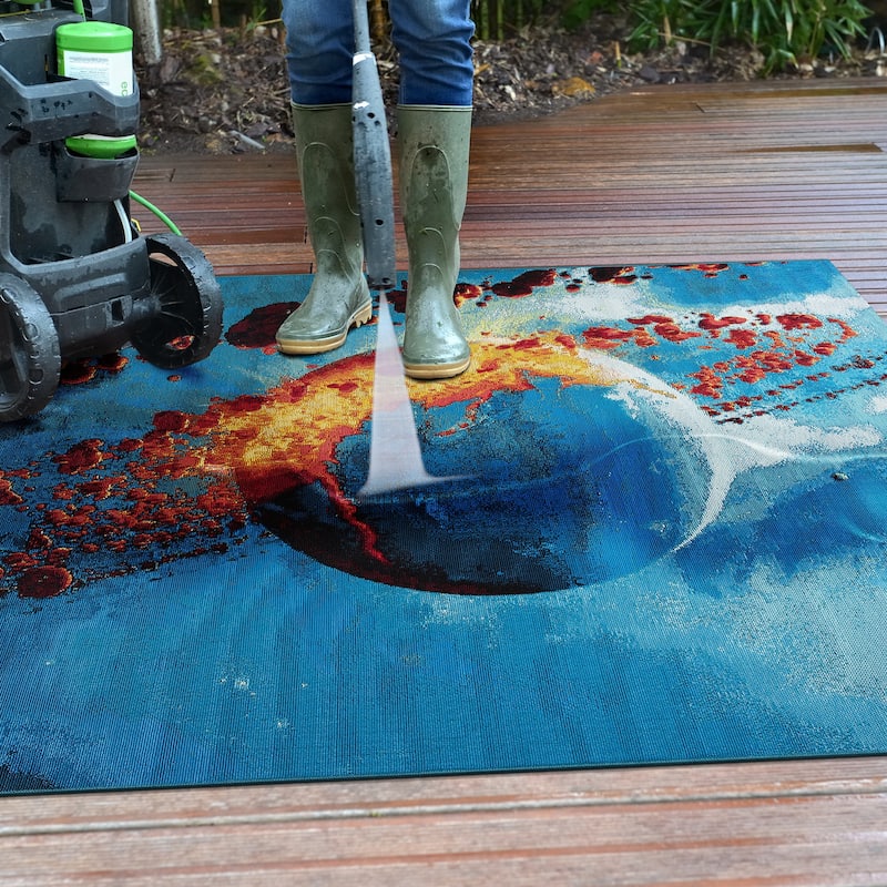 World Rug Gallery Galactic Wonder Galaxy Indoor/Outdoor Area Rug