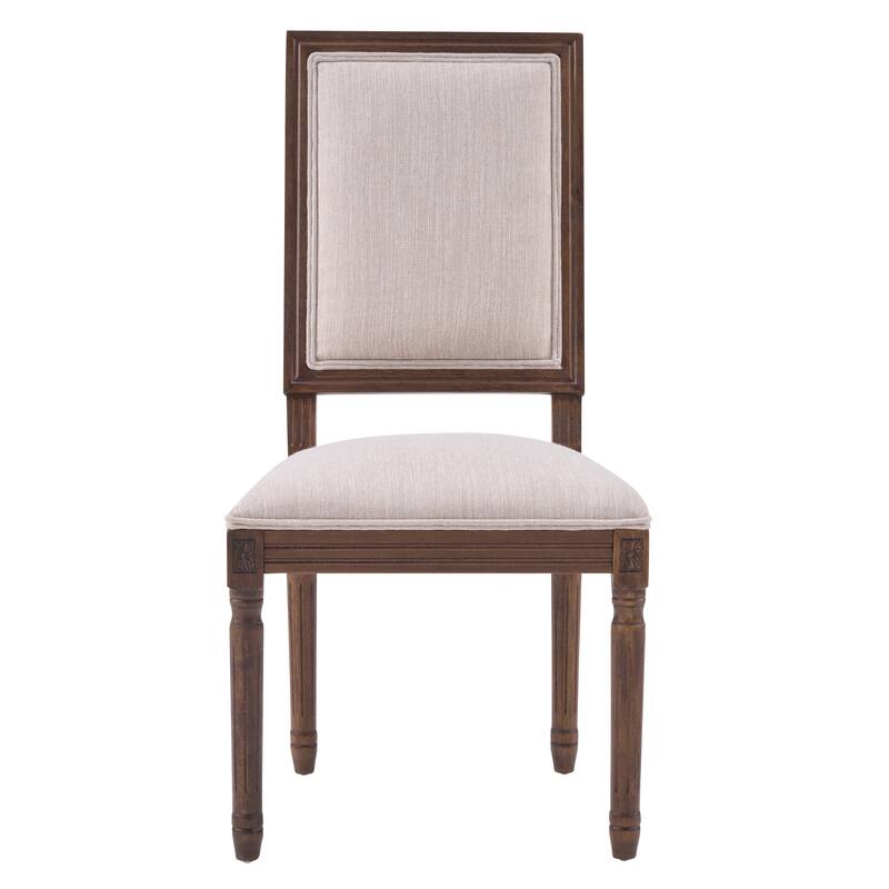 Christopher Knight Home - French Country Dining Chairs Set with Upholstered Backrest & Upholstered Seats with Fluted Legs