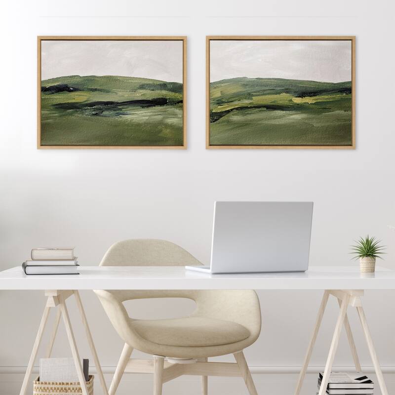 Kate and Laurel Sylvie Landscape Framed Canvas Art by Amy Lighthall