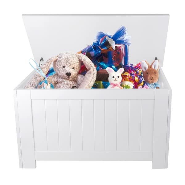 Kids Wooden Toy Box Storage Bench Toy Chest Organizer w/ Safety Hinge Bed Bath & Beyond 34465379