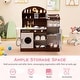 preview thumbnail 10 of 30, Costway Kids Kitchen Set Wooden Kitchen Playset with Clock, Microwave, - See Details