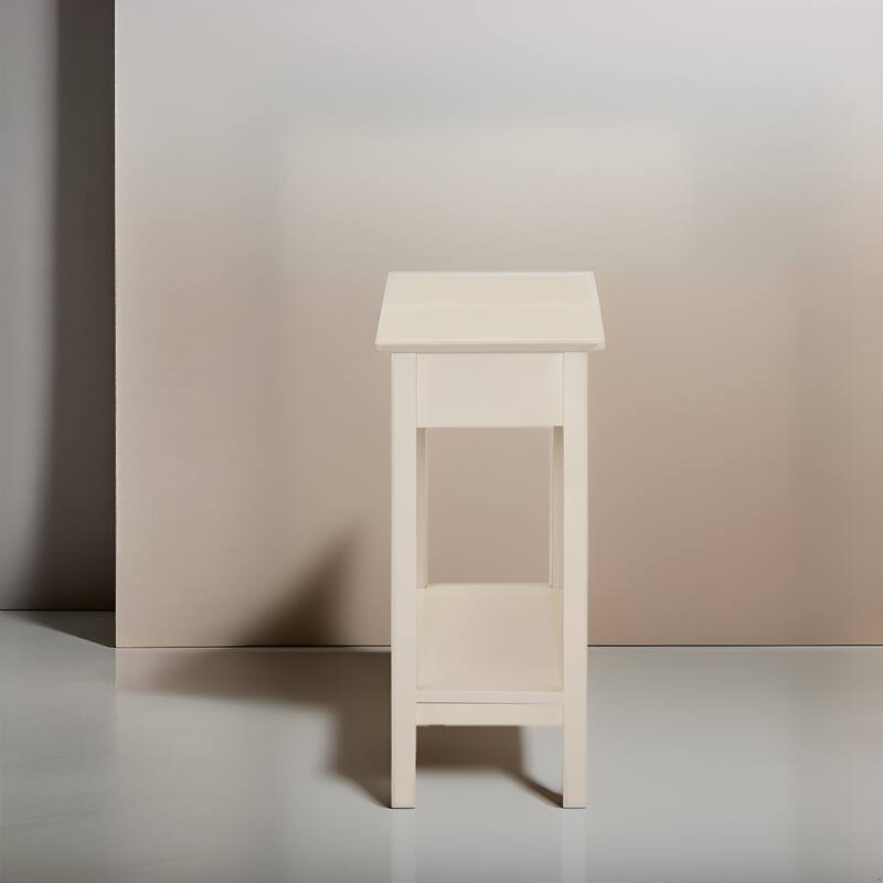 Stylish Slim End Table, Narrow Nightstand, and Skinny Bedside Table