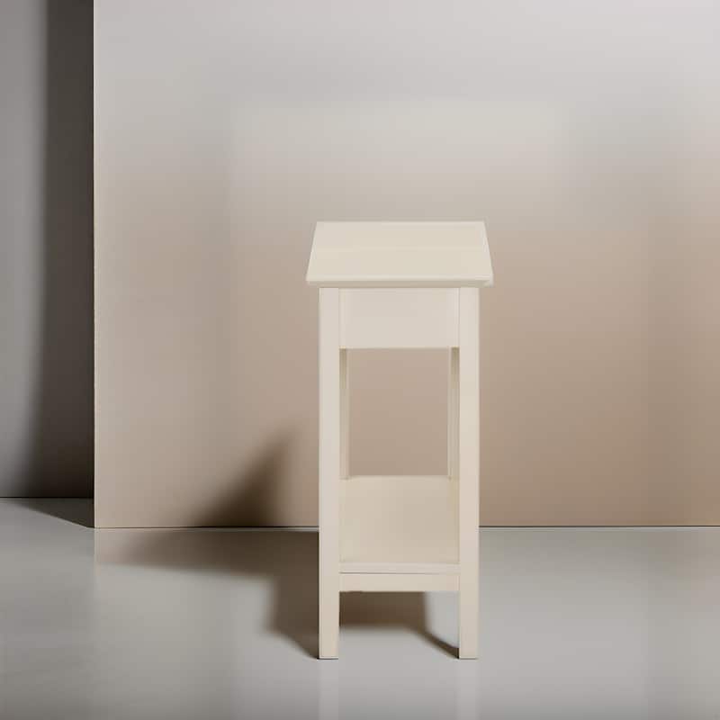 Wooden Flip-Top Side Table with Spacious Storage, Compact Space-Saving Design and Convenient Shelf