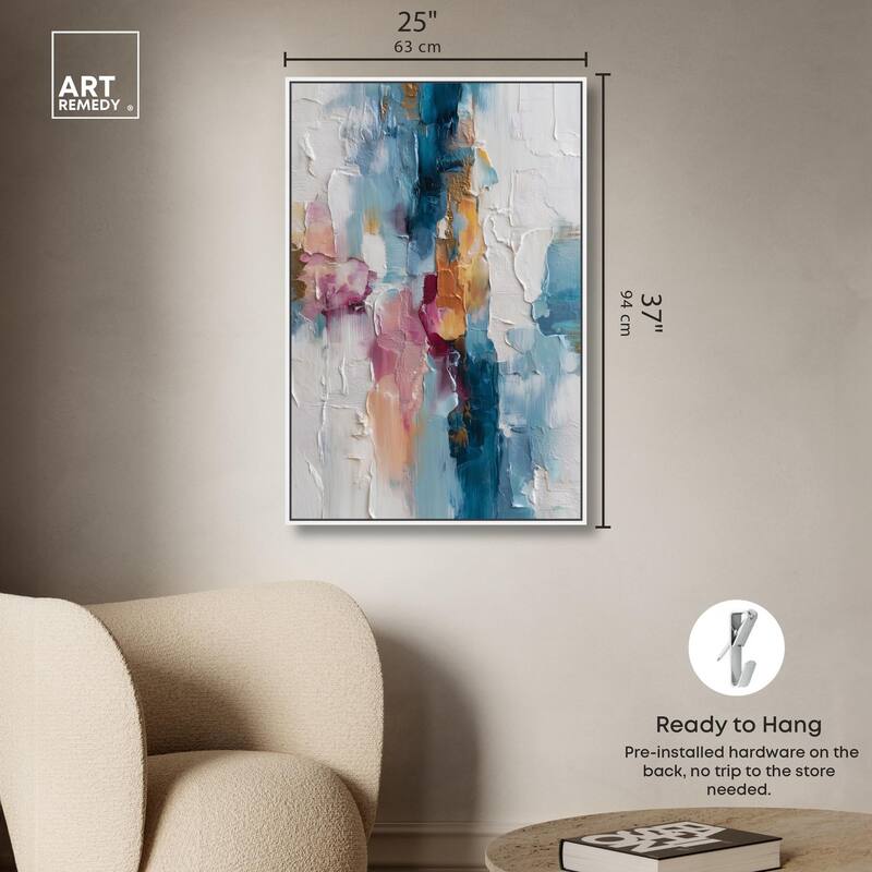 Petal Pink and Ocean Blue II Canvas by Art Remedy