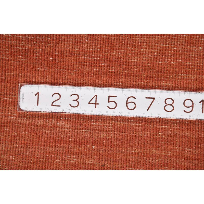 Orange Gabbeh Modern Foyer Rug Oriental Hand-Knotted Wool Carpet - 2'10"x 4'1"