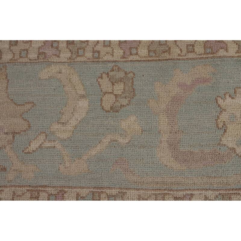 Oushak Turkish Area Rug Hand-Knotted Floral Wool Carpet - 8'1"x 9'6"