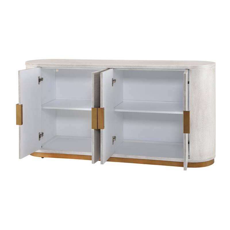 Christopher Knight Home - Valmont MDF 4 Doors Sideboard with Metal Base and Storage