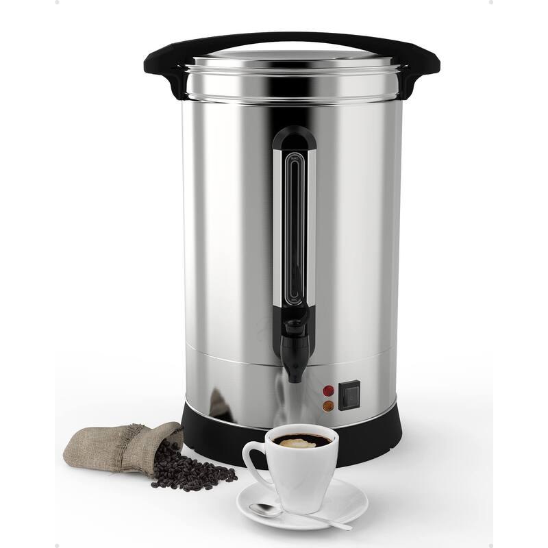 Commercial Coffee Urn, [Quick Brewing] [Food Grade 304 Stainless Steel] Large Coffee Maker for Church - 18 L 120 Cup