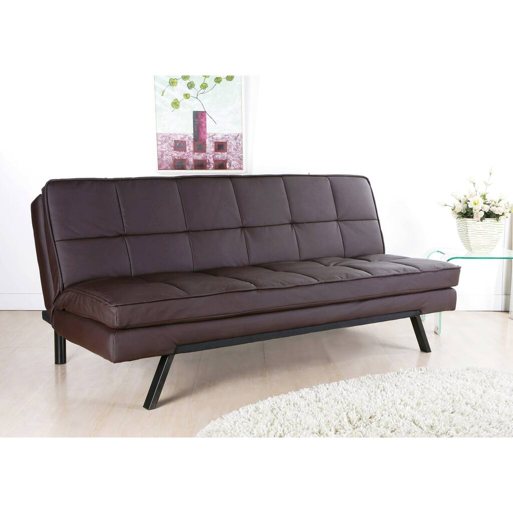 Abbyson Newport Faux Leather Futon Sleeper Sofa