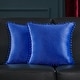 preview thumbnail 14 of 19, Deconovo Set of 4 Velvet Pom-Pom Pillow Covers Multiple Sizes 16x16 Inch - Blue