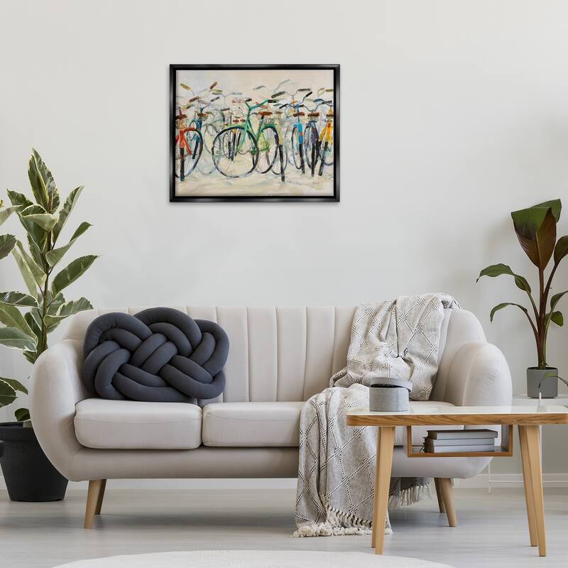Stupell Group of Bicycles Framed Floater Canvas Wall Art Design By Dusza