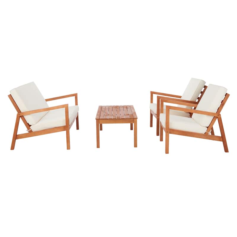 SAFAVIEH Outdoor Giana 4-Piece Living Set - 46W x 29D x 31H