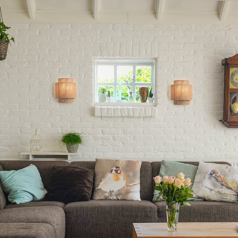 Bohemian Hand-Woven Hemp Rope 1-Light Dimmable Wall Sconce Fixture