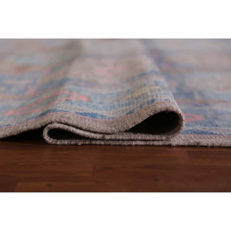 Hand Knotted Oriental 100% Wool Carpet Transitional Geometric Brown Oushak Area Rug - 12' 6'' X 8' 6''