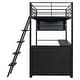preview thumbnail 30 of 28, Full Size Loft Bed with Desk, LED Shelves, and Storage - Metal Frame with Guardrails and Ladder, Space-Saving Design for Teens
