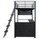preview thumbnail 26 of 24, Metal Loft Bed Desk and Shelves and Ladder 3 in 1 Bed Frame, Full-Length Guardrails Loft Bed Slat Support No Box Spring Needed