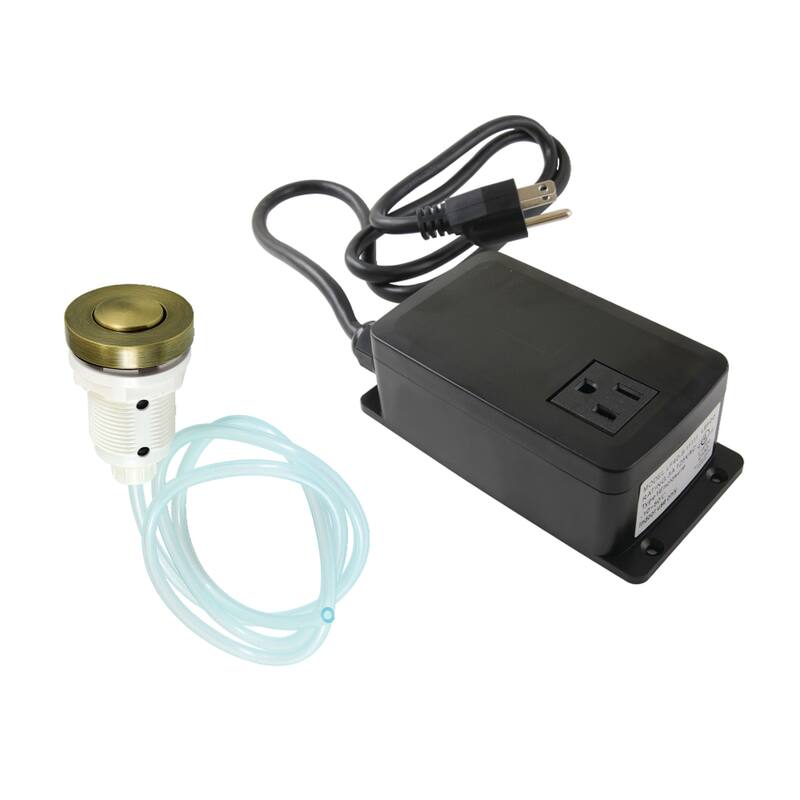 Gourmetier Single Outlet Garbage Disposal Air Switch Kit - Antique Brass