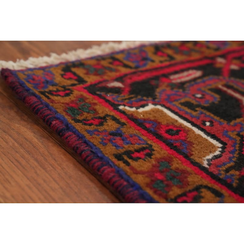 Hand Knotted Oriental 100% Wool Carpet Traditional Medallion Red Heriz Area Rug - 9' 7'' X 6' 9''
