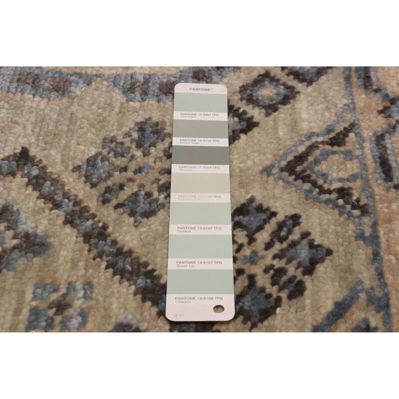 ECARPETGALLERY Hand-knotted Mamluk Light Green Wool Rug - 8' x 9' 10"