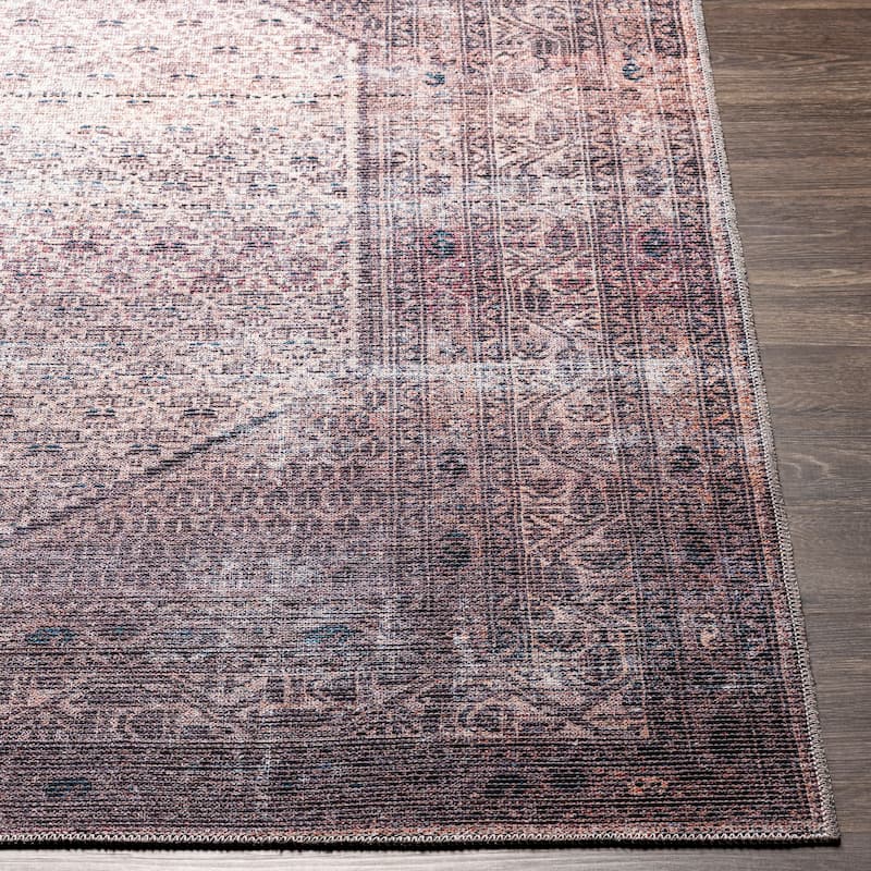 Livabliss Kori Moody Medallion Printed Machine Washable Area Rug