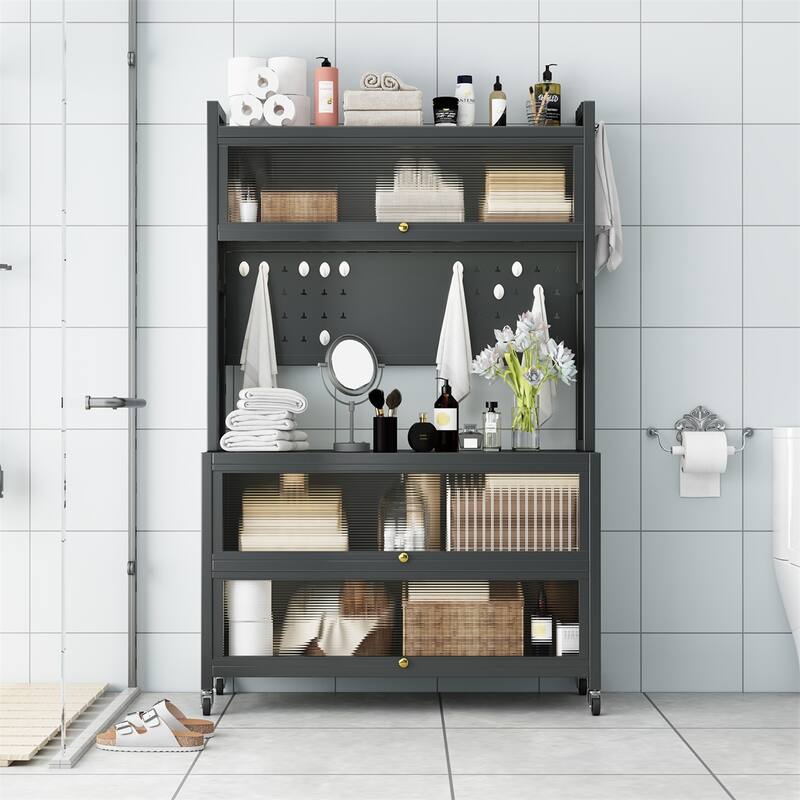 Kitchen Storage Cabinets, Bakers Rack Countertop, Microwave Oven Shelf