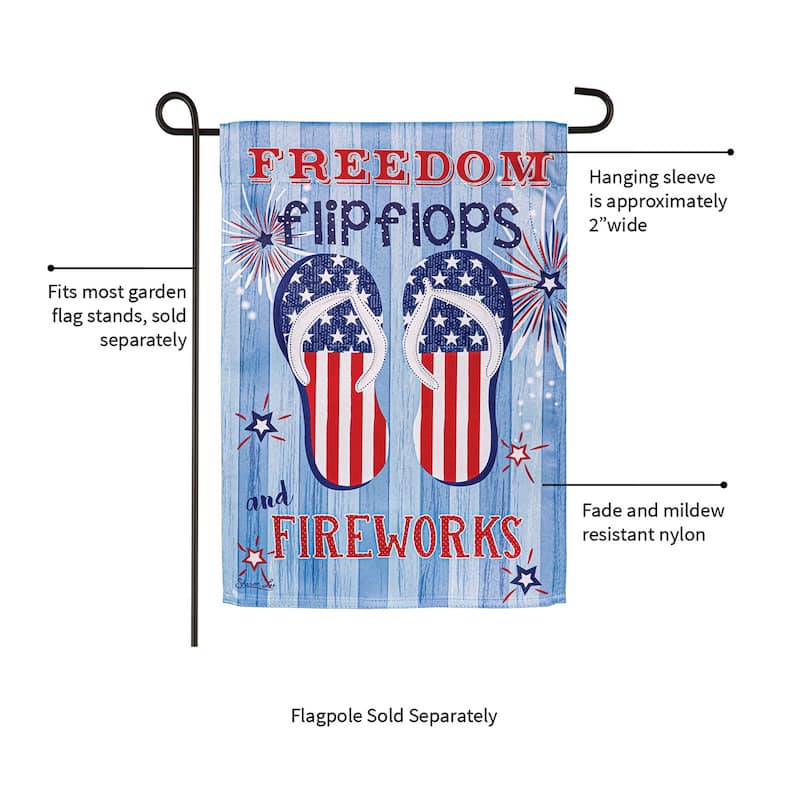 Freedom Flip Flops Suede Garden Flag
