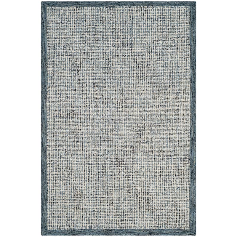 SAFAVIEH Handmade Abstract Filiz Modern Wool Rug - 3' x 5' - Navy/Ivory