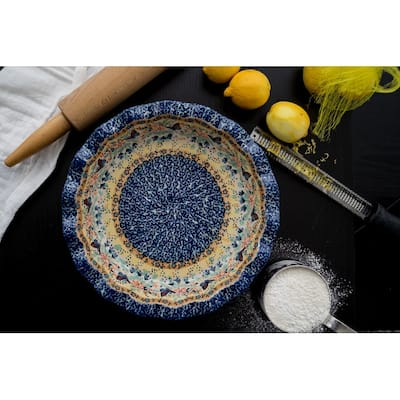 Blue Rose Polish Pottery Z159 Manufaktura Pie Plate