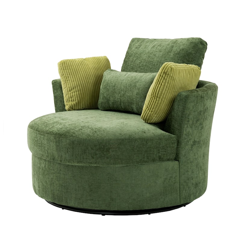 Modern Swivel Chair with Pillows for living room
