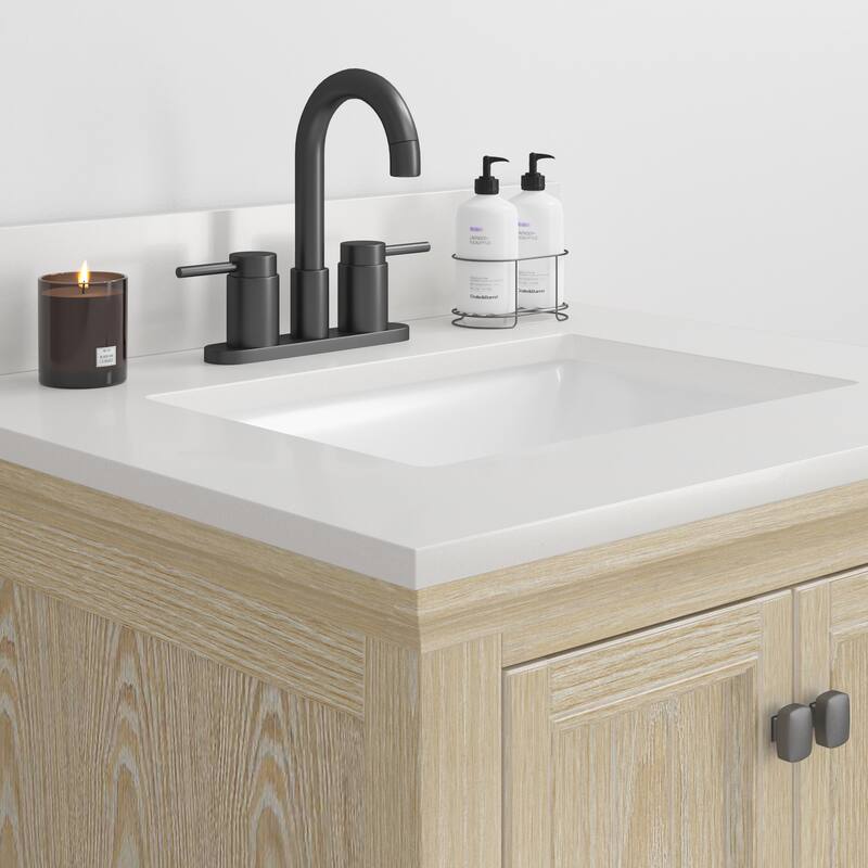 CRAFT + MAIN QZ25224R 25" Quartz Vanity Top with Backsplash and
