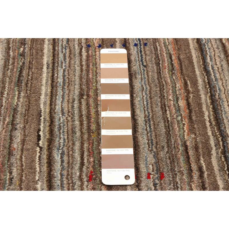 ECARPETGALLERY Hand Loomed Kashkuli Gabbeh Brown Wool Rug - 3'2 x 4'7