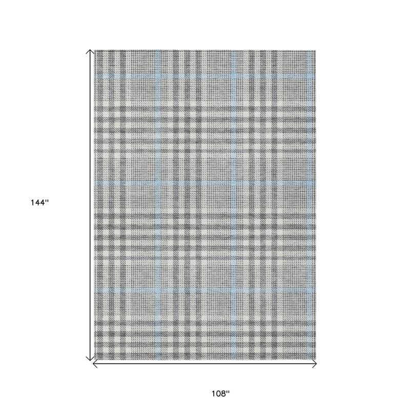 HomeRoots Plaid Transitional Rectangle Outdoor Rug