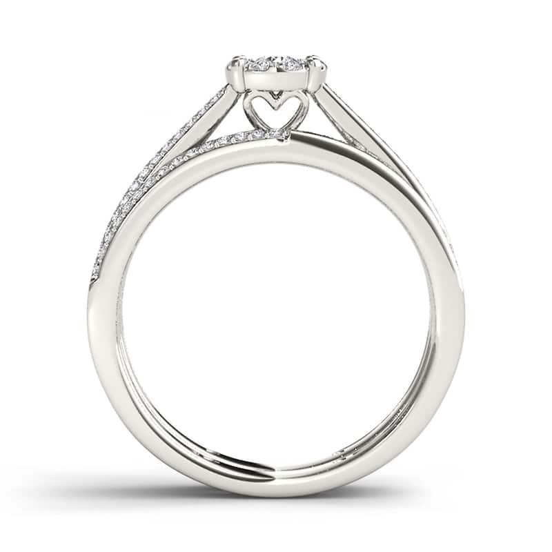 1/3ct TDW Diamond Cluster Bridal Set in 10K Gold for Women