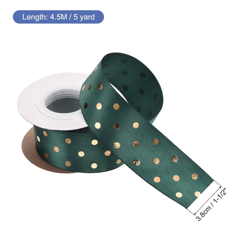 Grosgrain Ribbons 25 Yards Ribbon Bow Decoration for Craft - Dull Green - 5 Yards x 1-1/2 Inch