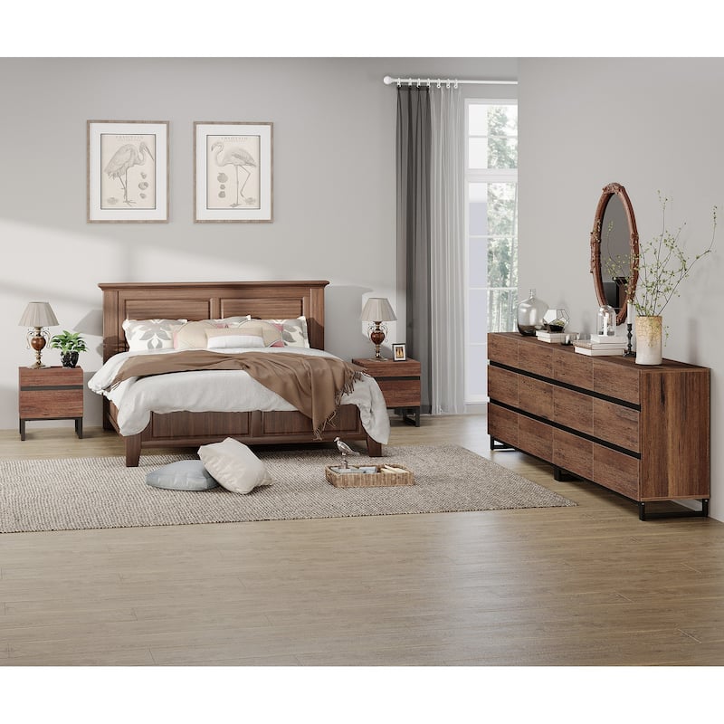 3-Piece Bedroom Furniture Set,Dresser &Chest With 12 Drawers, 2 Nightstand for Bedroom, Bedroom Furniture Set