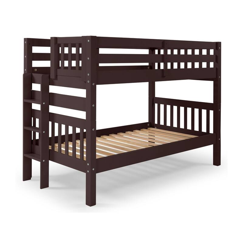 Taylor & Olive Trillium Twin over Twin Bunk Bed with End Ladder
