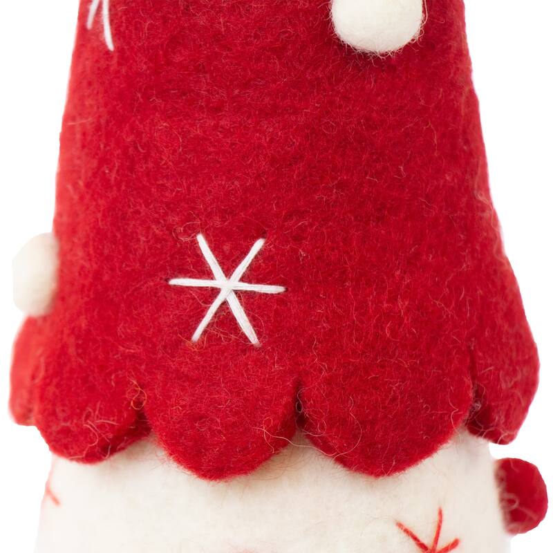 Handmade Felt Christmas Tree Topper or Tabletop Decor, Set of 3 Red
