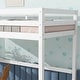 preview thumbnail 35 of 52, Twin Size High Loft Bed with Desk Underneath, Rubberwood Frame, Safety Guardrail and Ladder for Teens, Kids, Dorm or Bedroom