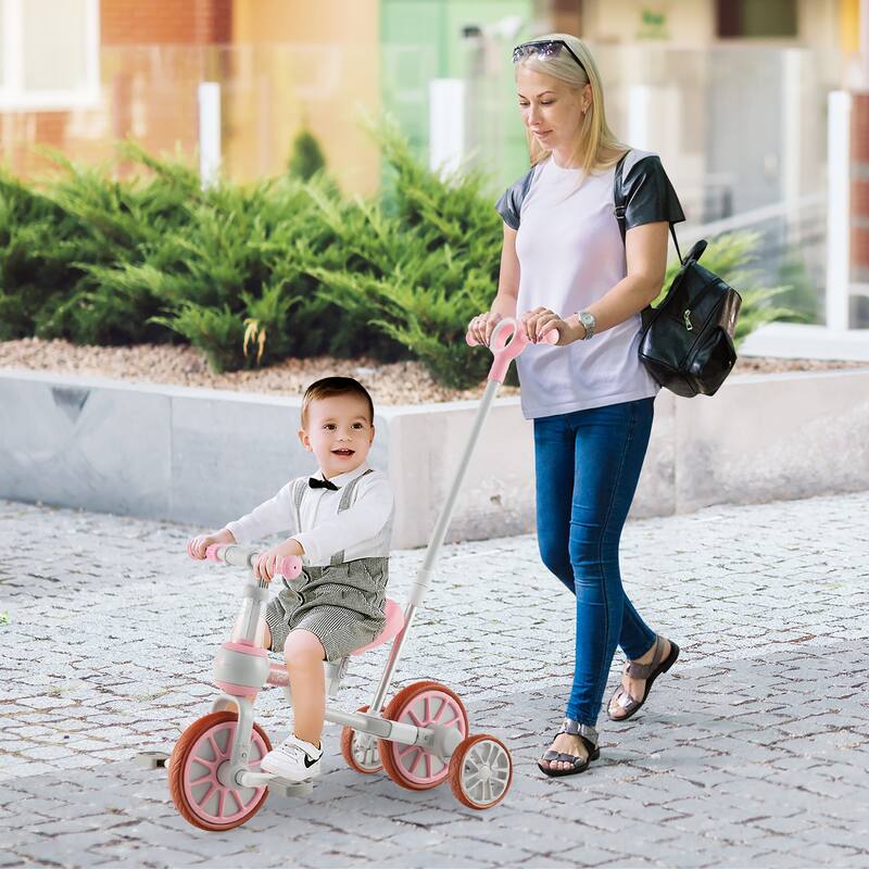 Costway 4 in 1 Kids Tricycles with Push Handle & Training Wheels Baby - See Details