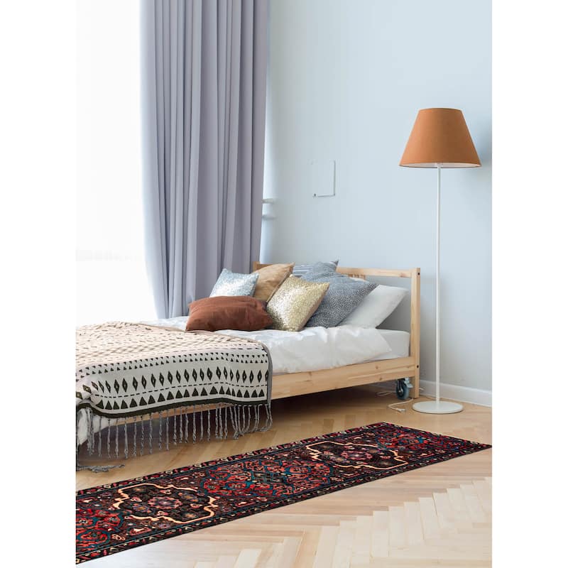 ECARPETGALLERY Hand-knotted Konya Anatolian Black, Red Wool Rug - 3'3 x 11'4