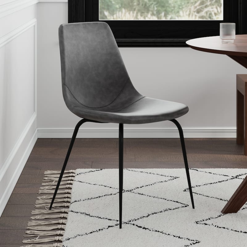 Malcolm Vegan Leather Side Chairs Black Legs (Set of 2)