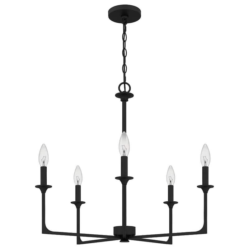 Prescott Five Light Chandelier - Matte Black