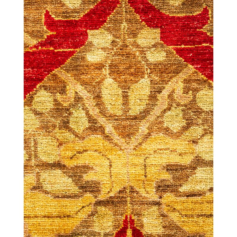 Overton Hand Knotted Wool Vintage Inspired Modern Contemporary Arts & Crafts Beige Area Rug - 9' 2" x 12' 0"
