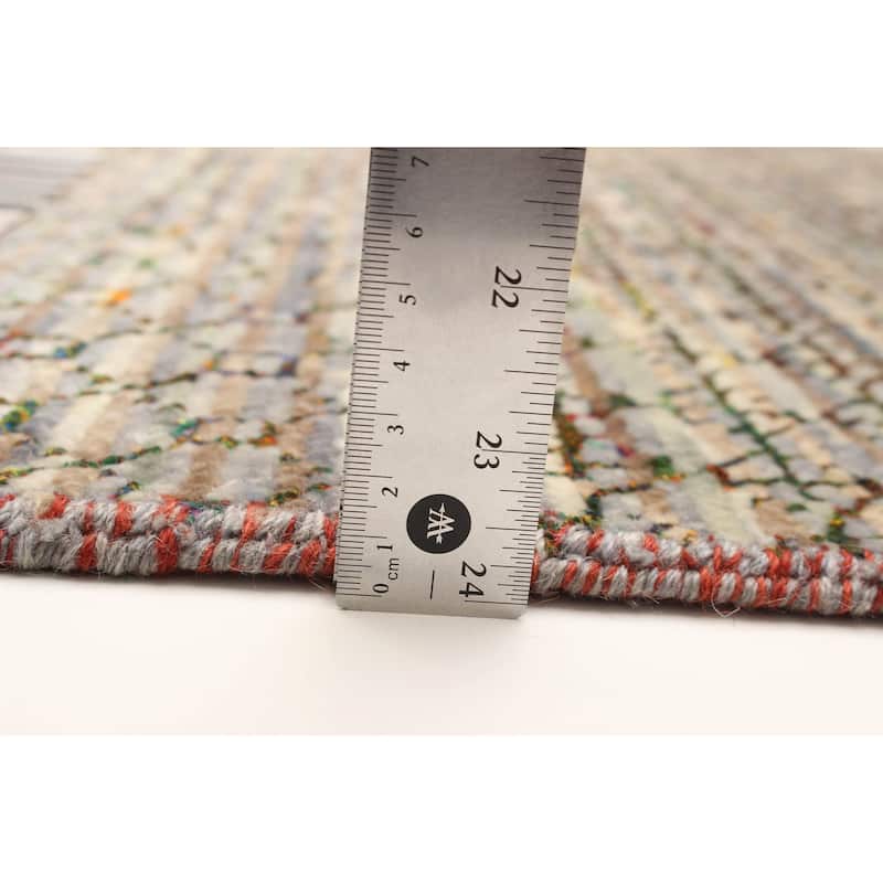 ECARPETGALLERY Hand-knotted Silk Shadow Grey Viscose, Wool Rug - 3'0 x 5'5