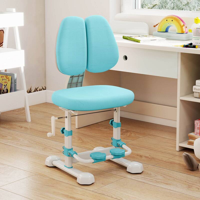Costway Kids Study Chair with Adjustable Double Backrest, Footrest, - See Details