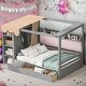 preview thumbnail 23 of 30, Wooden Natural Full size House Bed with 2 Drawers and Built-in Wardrobe Grey