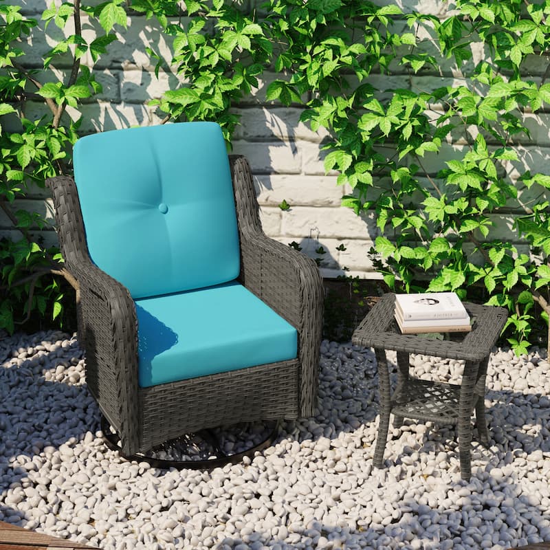 Outdoor Swivel Rocker Patio Rattan Chair