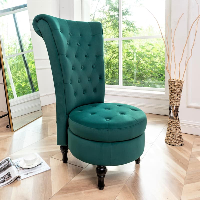 US Pride Furniture Gosser 20" Wide Velvet High Back Vanity Chair - Green